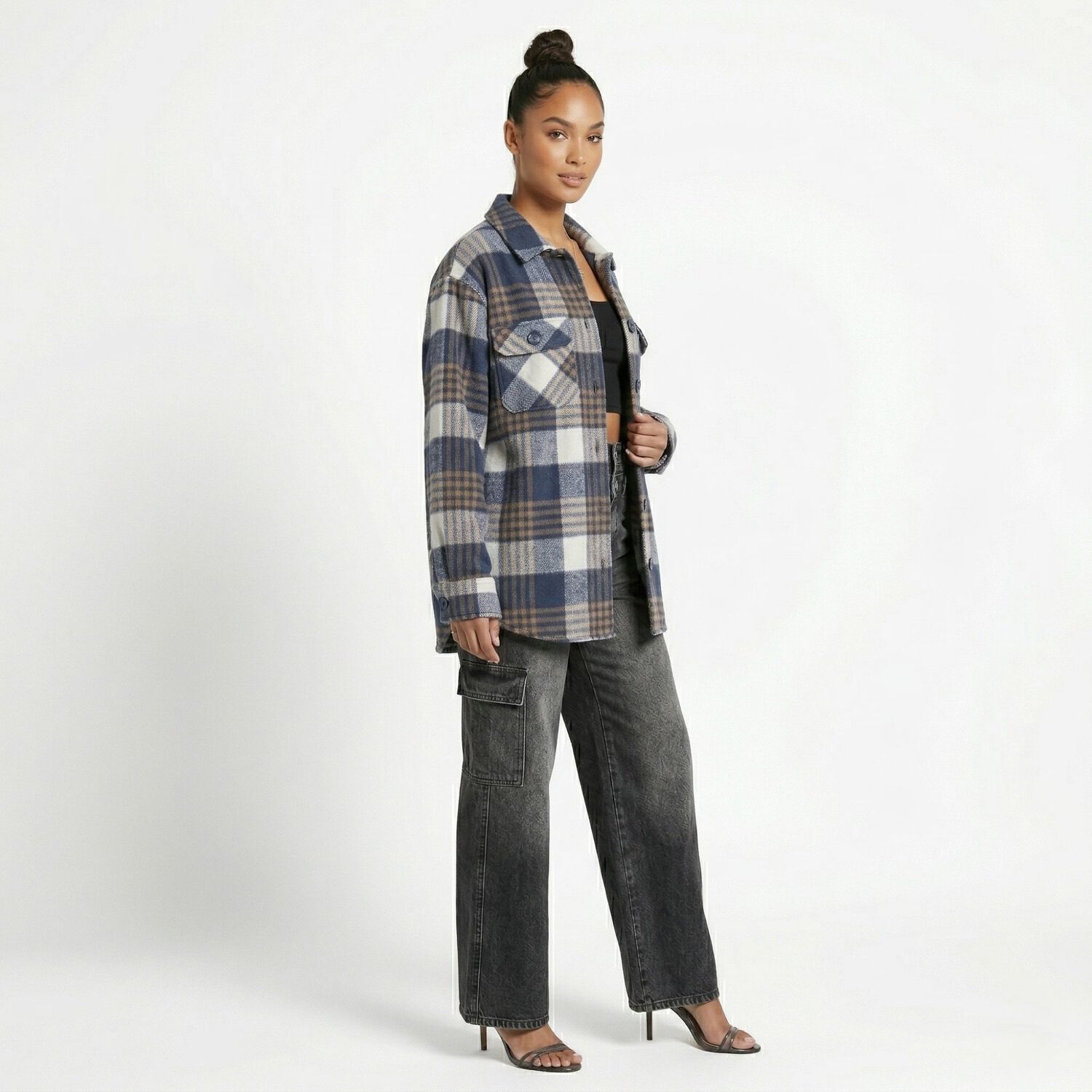 Camisa Le&ntilde;adora Mujer Oversize - Shacket image number 1.0