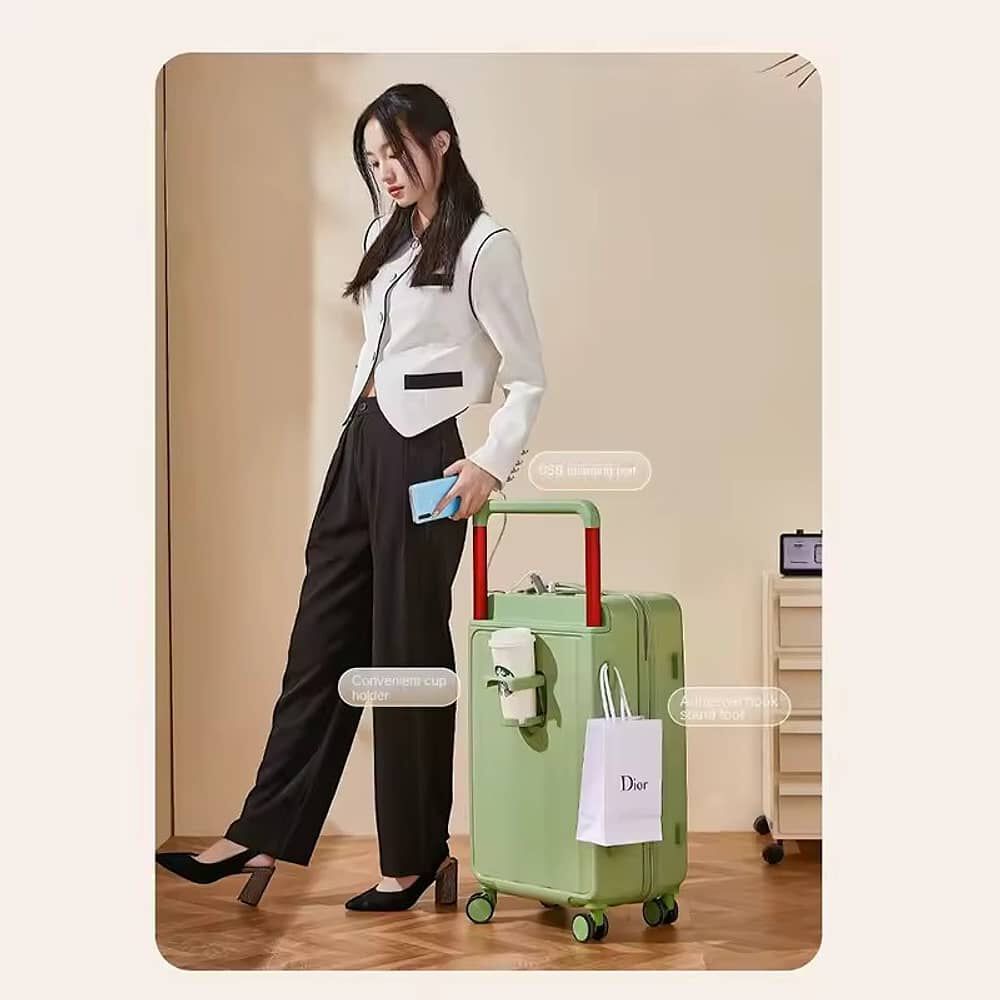 Maleta De Viaje Con Cargador 50 Cm Blanco image number 3.0