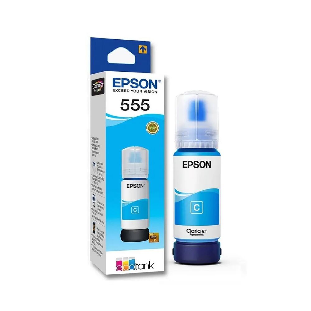 Tinta Botella Epson T555 Color Cian De 70ml image number 1.0