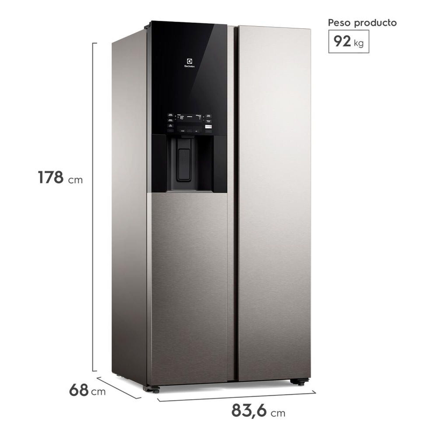 Refrigerador Side By Side Electrolux Es4ws / No Frost / 481 Litros / D image number 2.0