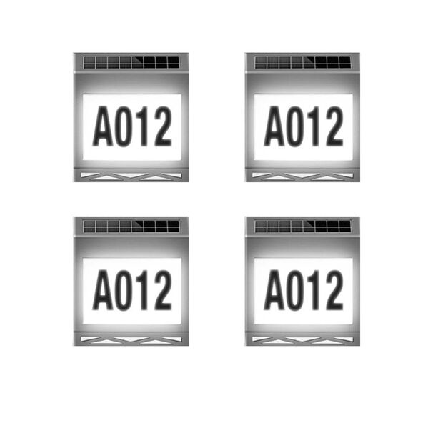Pack 4 Aplique Solar Contra Agua Con Numeros De Casa
