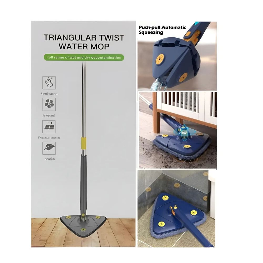 Pack X3 Mopa Trapeador Lampazo Triangular Ajustable Giratoria 360 Gris image number 7.0