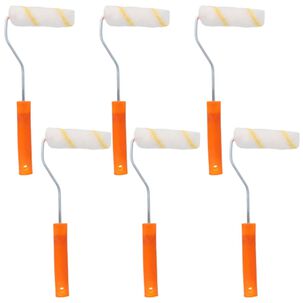 Set 6 Rodillos Chiporro Mango Plastico 10x30cm Para Pintar