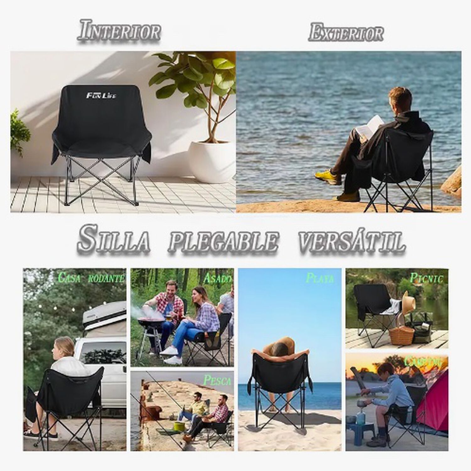 Silla Plegable Camping Negro image number 4.0