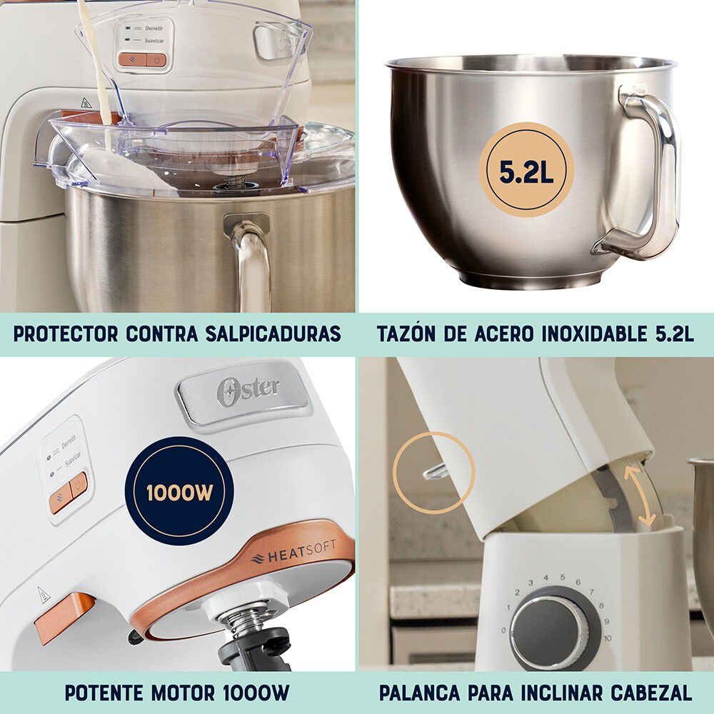 Batidora Planetaria Oster Con Tecnolog&iacute;a Heatsoft Fpstsmpl4w image number 5.0