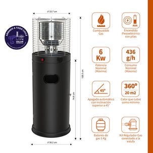Estufa A Gas Exterior Cildro Elw 106 Black