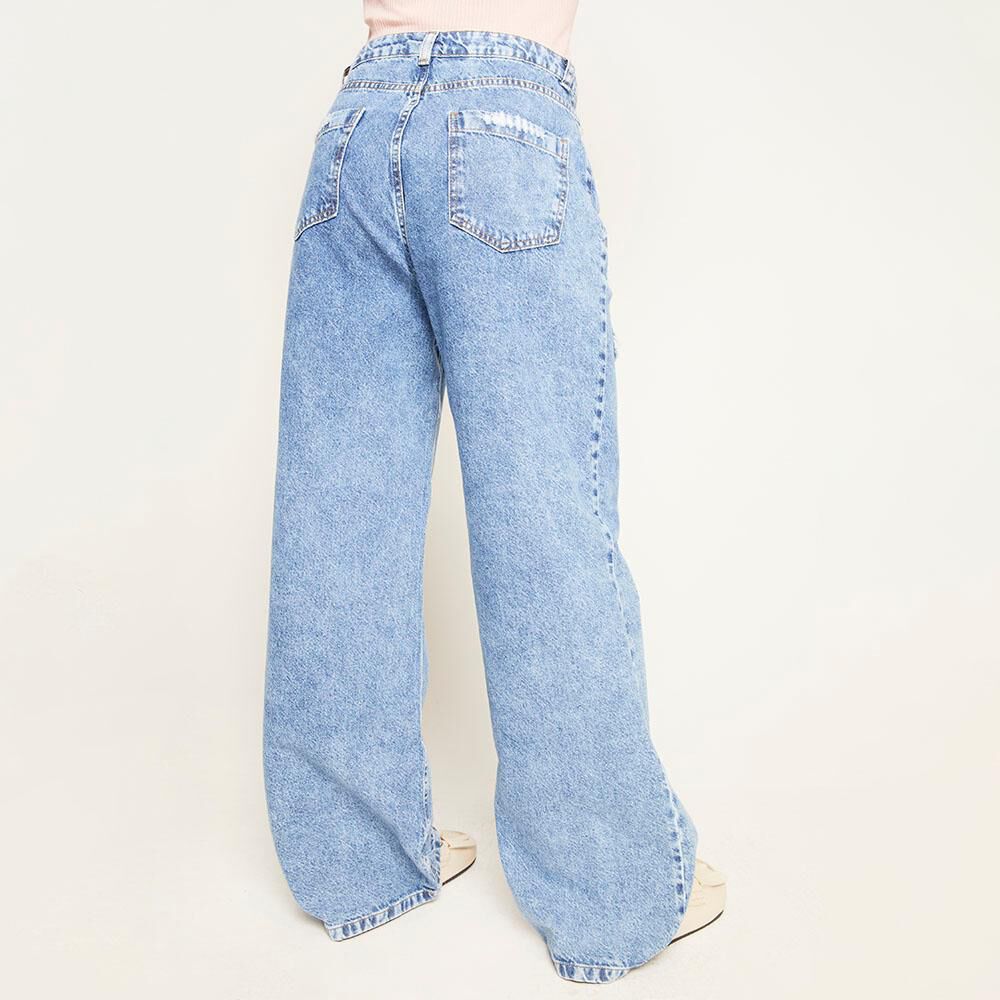 Jeans Rotura Tiro Alto Straight Mujer Doce Trama image number 2.0