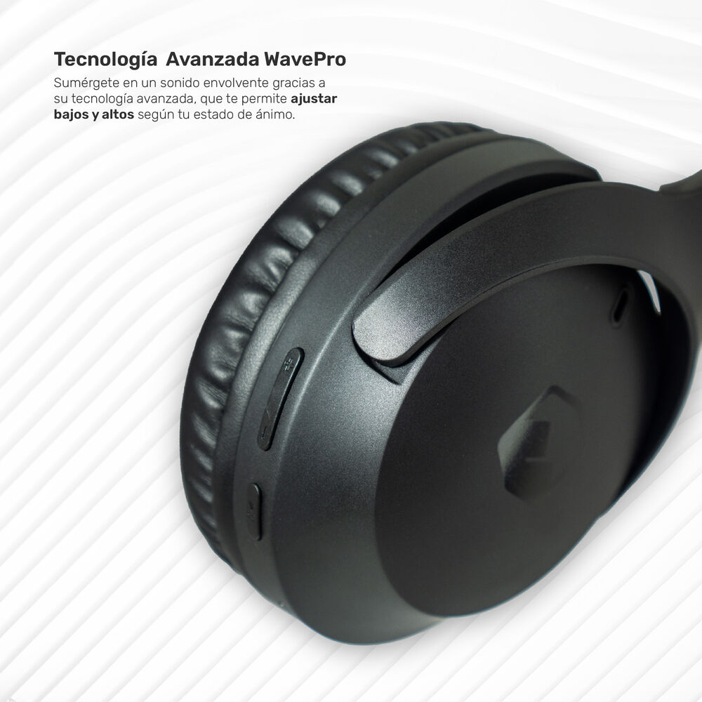 Audifonos Bluetooth Inalambricos Over Ear Wavepro Black image number 1.0