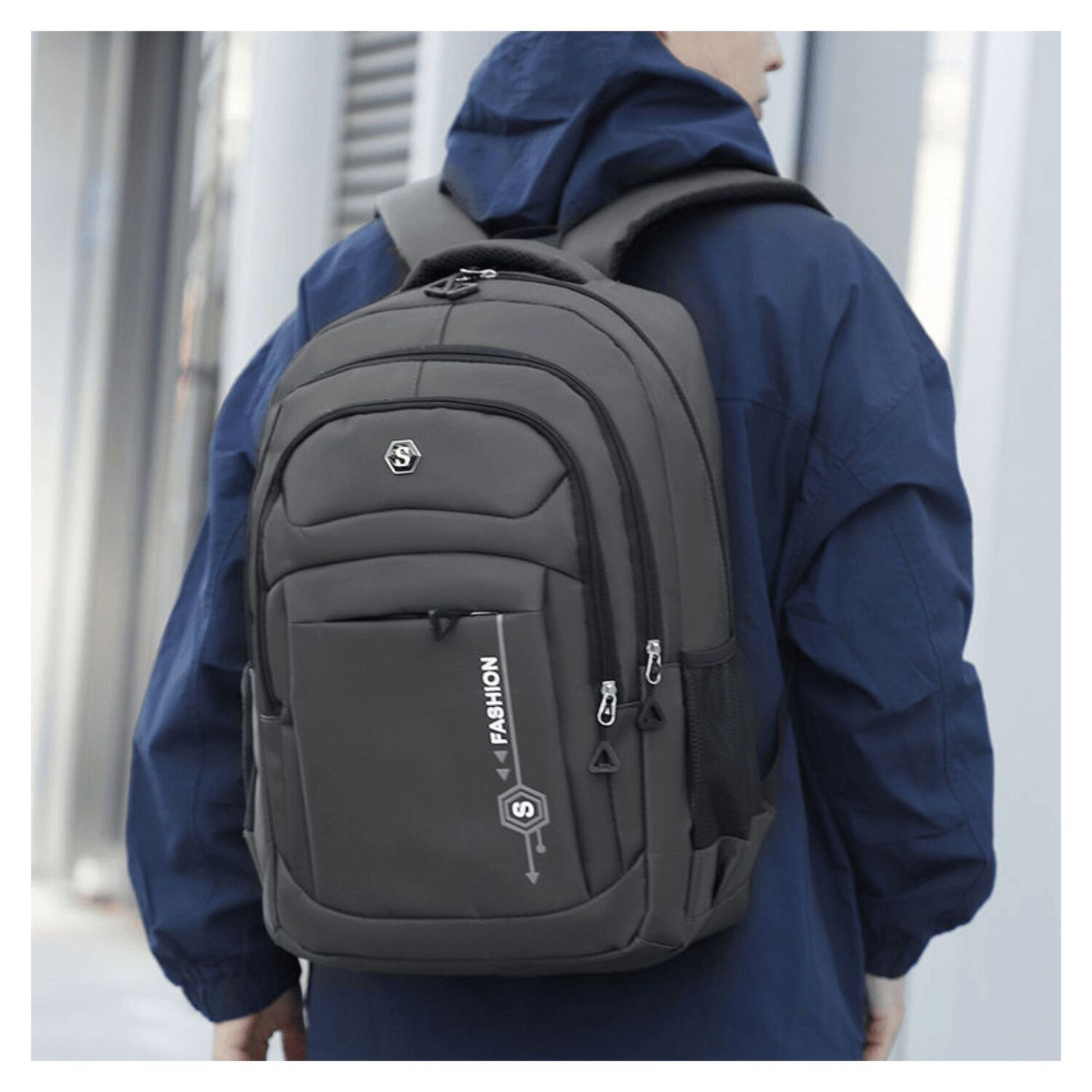 Mochila Hombre Impermeable Urbana Juvenil Multifuncional Grey image number 1.0