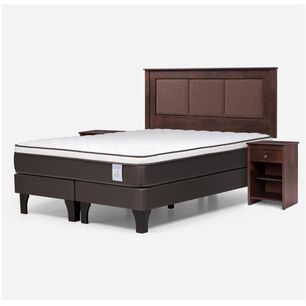 Cama Europea Rosen New Style 4 Plus / 2 Plazas / Base Dividida + Set De Maderas Rachel
