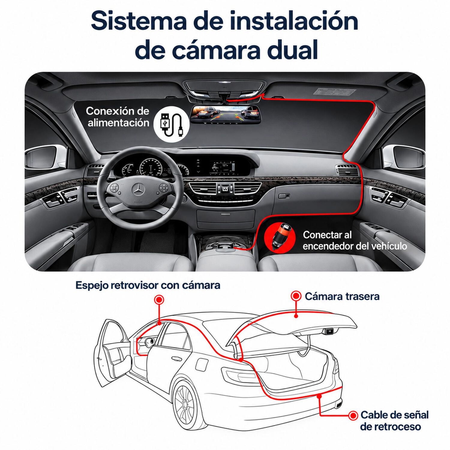 Dashcam Espejo Scytek Sk03 C&aacute;mara Frontal Y Trasera image number 4.0