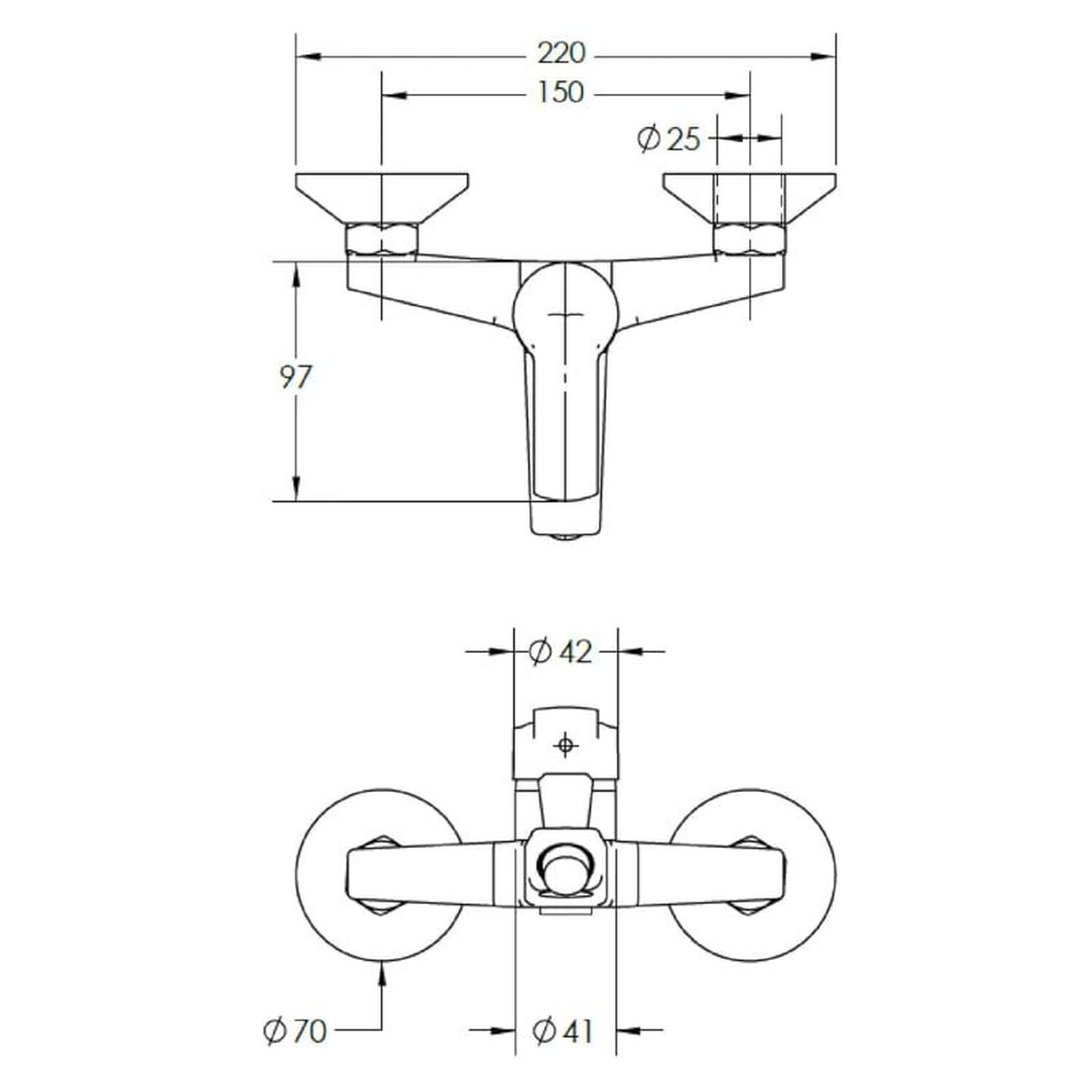 Monomando Llave Grifo Para Tina Ducha Modelo Arezzo Stretto Color Cromo image number 4.0