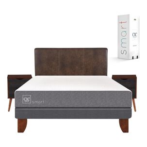 Cama Europea Cic Smart / 2 Plazas / Base Normal + Set De Maderas