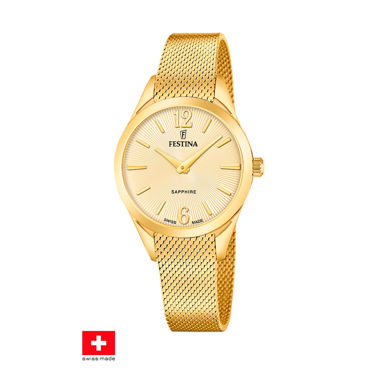 Reloj F20077/3 Festina Swiss Dorado Mujer Grace image number 0.0