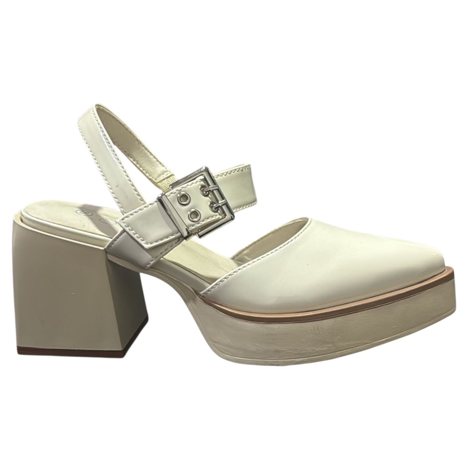 Zapato Para Mujer Taco Grueso Blanco Danicolle image number 0.0