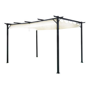 Pérgola Cavancha Con Tela Retráctil 3x4mt Marfil