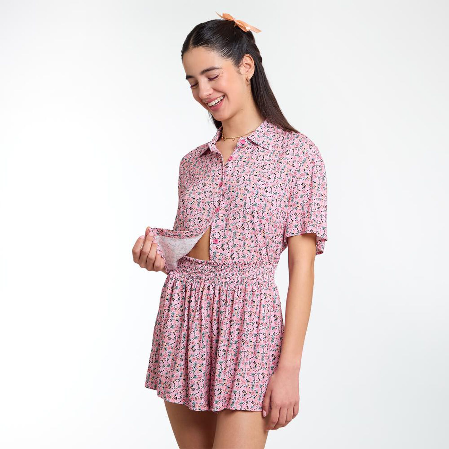 Blusa Corta Manga Corta Cuello Camisero Mujer Freedom image number 2.0
