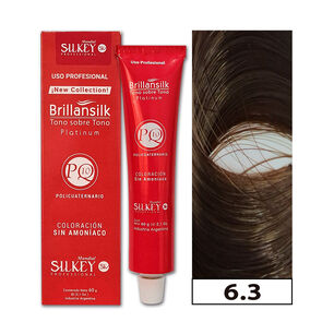 Brillansilk - Tintura Tono Sobre Tono Sin Amon&iacute;aco Silkey 60g + Oxidante - 6.3 Rubio Oscuro Dorado