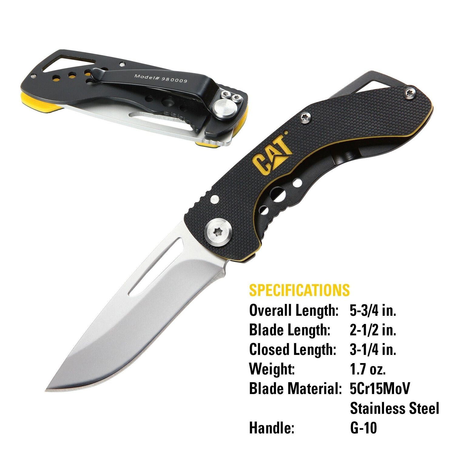 Cuchillo Navaja Plegable Cat 980009 Punta Curva image number 1.0