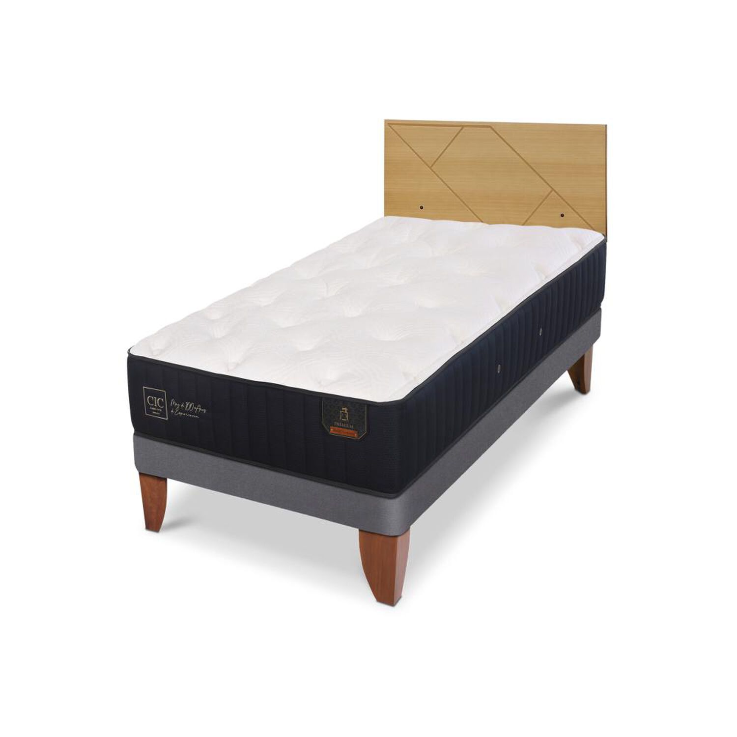 Cama Europea Cic Linea Premium / 1.5 Plazas / Base Normal + Respaldo image number 3.0
