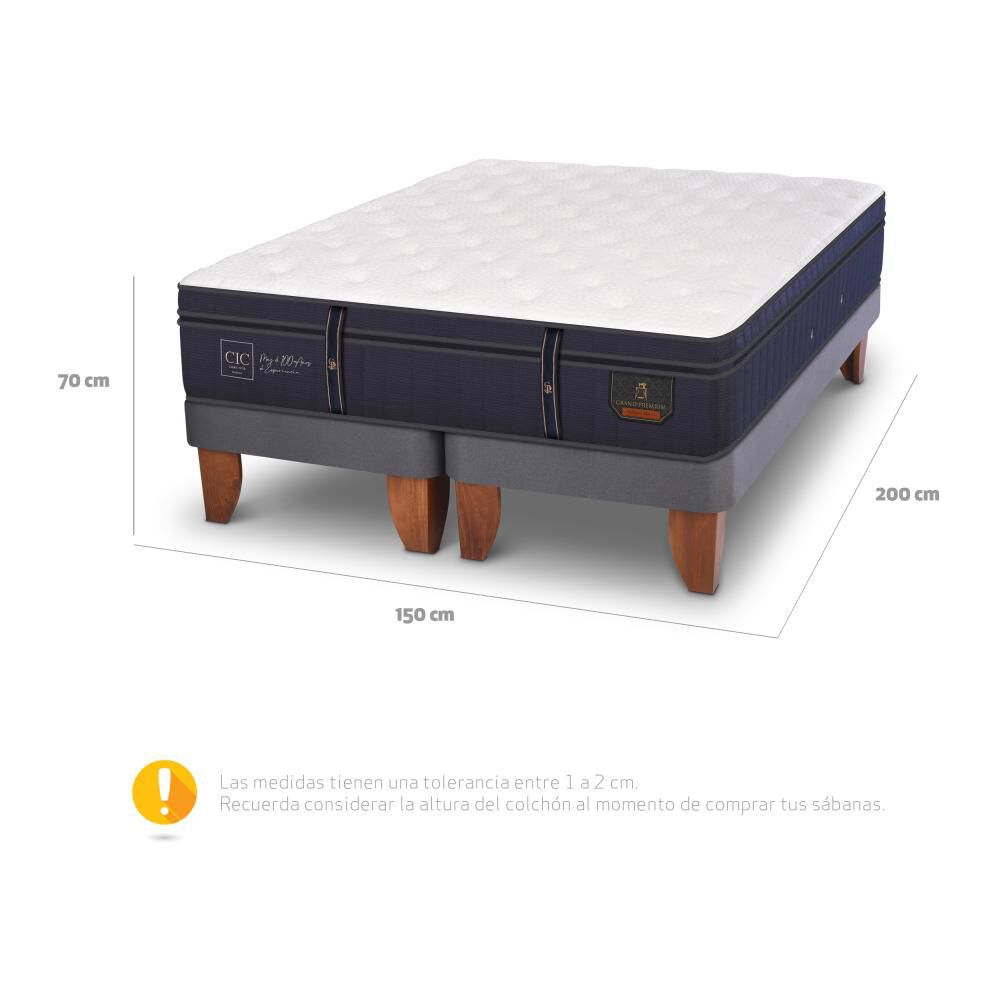 Cama Europea Cic Grand Premium / 2 Plazas / Base Dividida image number 4.0