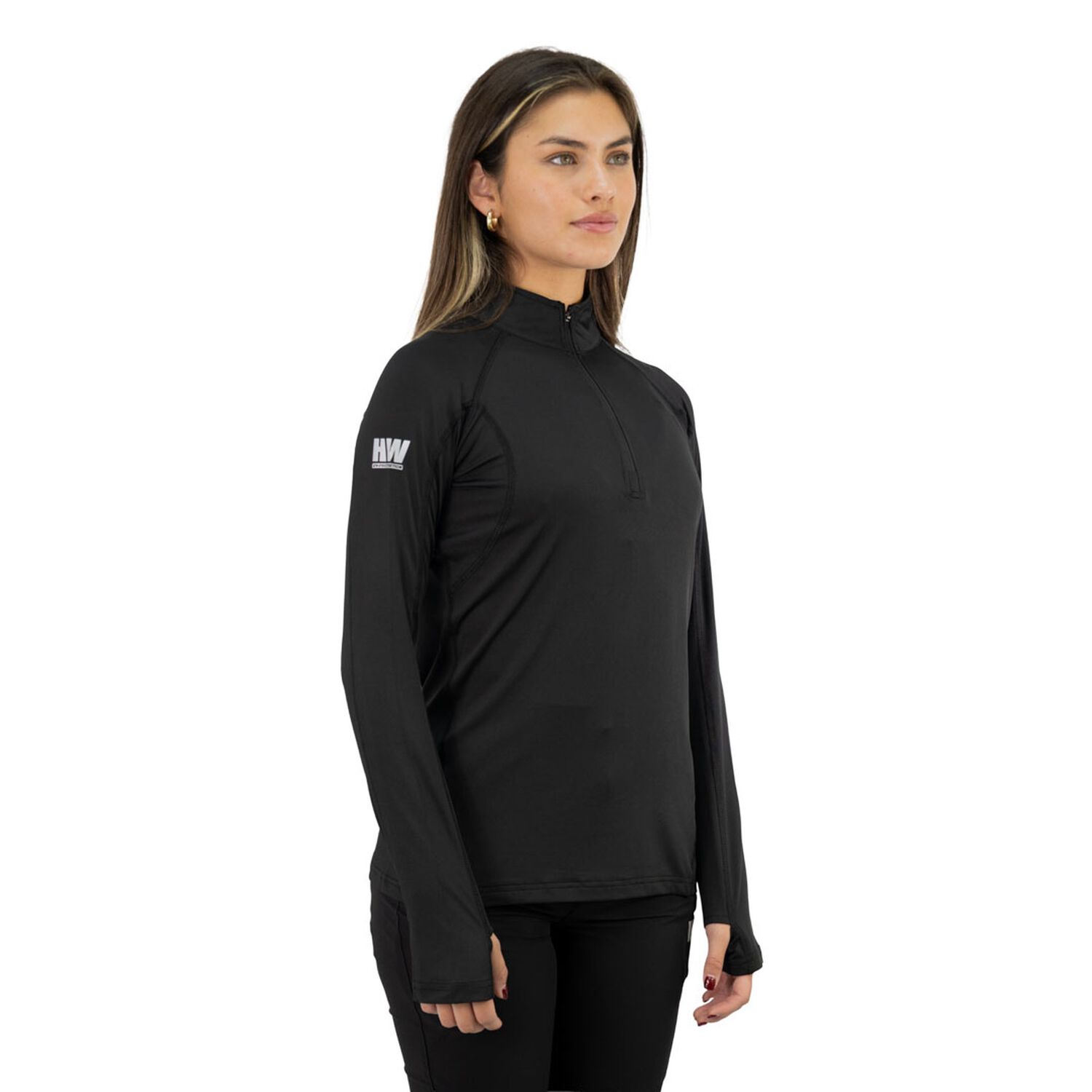 Polera Dry Fit Hw Spx Manga Larga Mujer Black image number 1.0