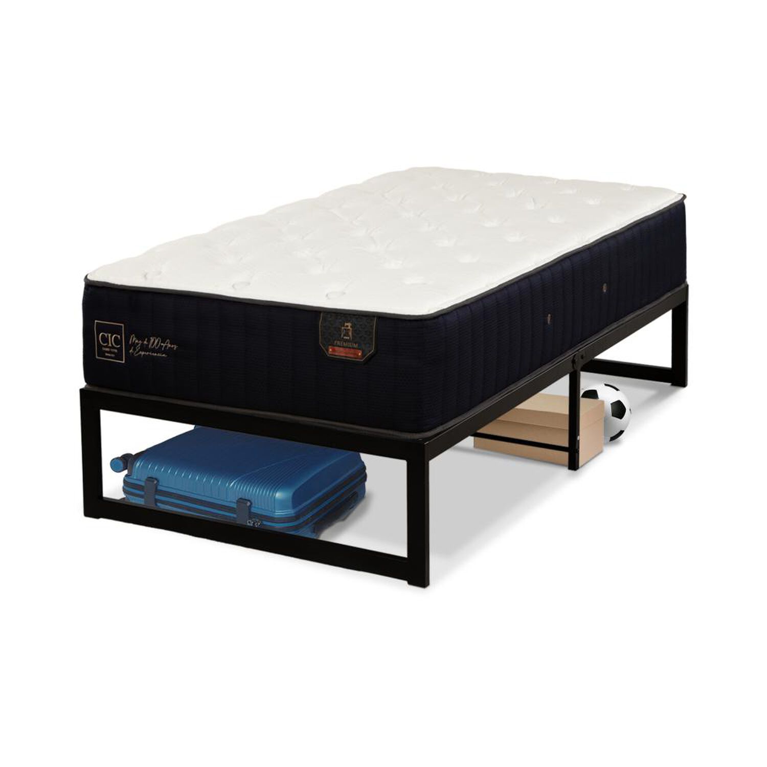 Cama Met&aacute;lica Cic Iron Smart Premium / 1.5 Plazas / Base Normal image number 9.0