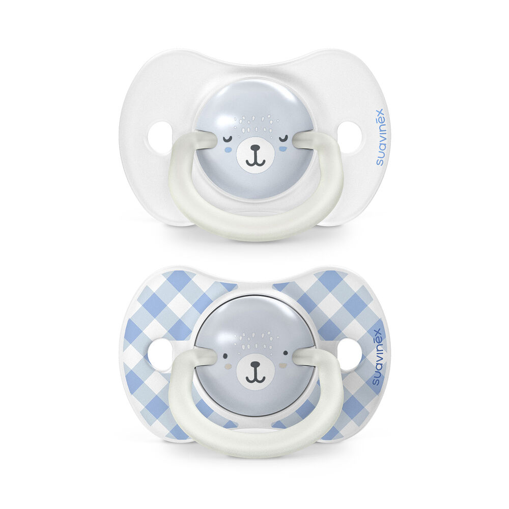 Chupete Noche Y D&iacute;a Fisiol&oacute;gico Silicona 0/6m 2u Wild Azul image number 0.0