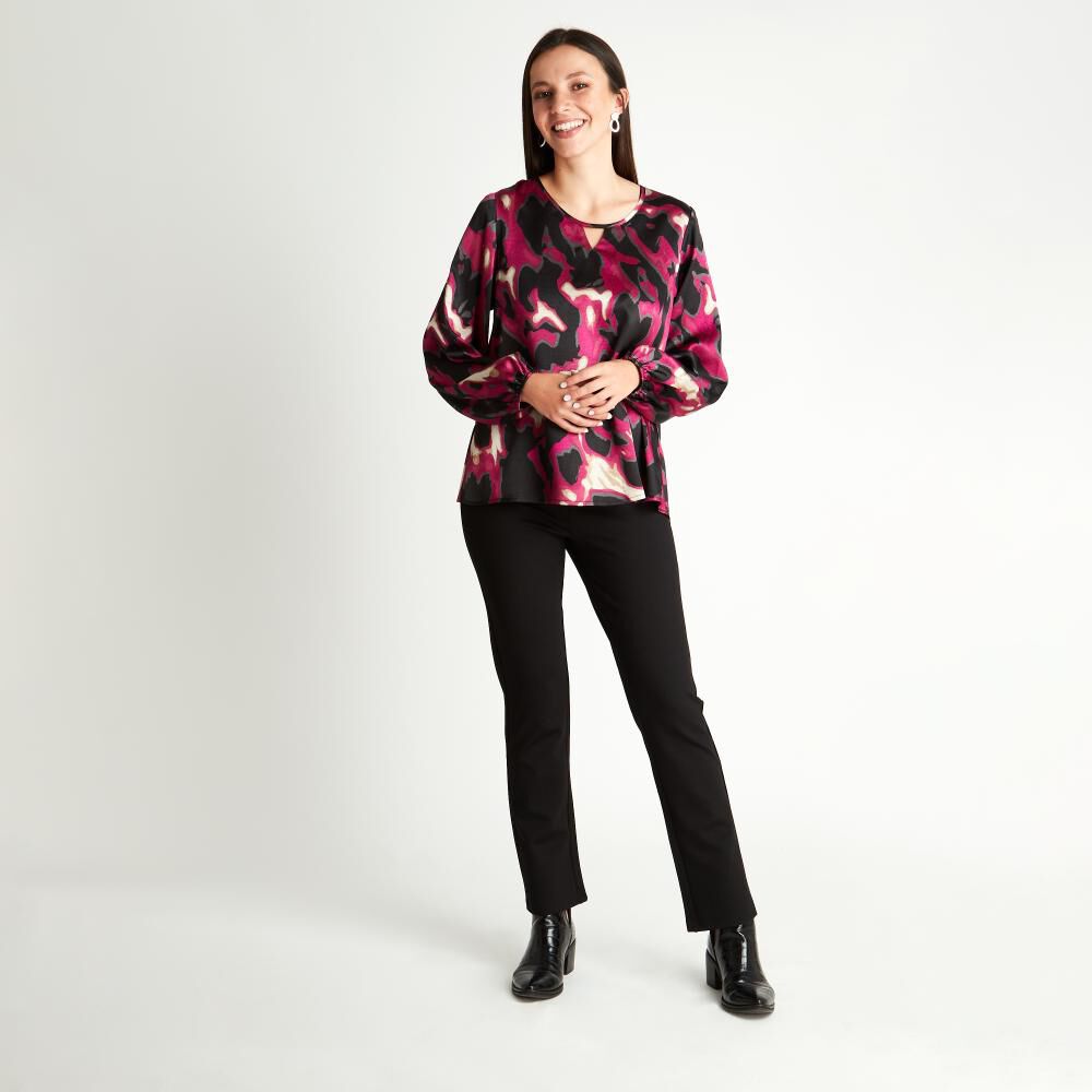 Blusa Manga Larga Cuello Camisero Mujer Lorenzo Di Pontti image number 1.0