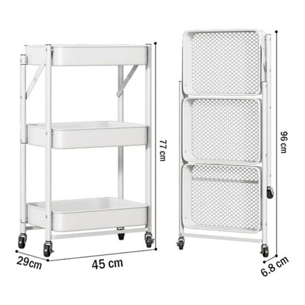 Estante Organizador Plegable Cocina Baño 3 Niveles Y Ruedas image number 2.0