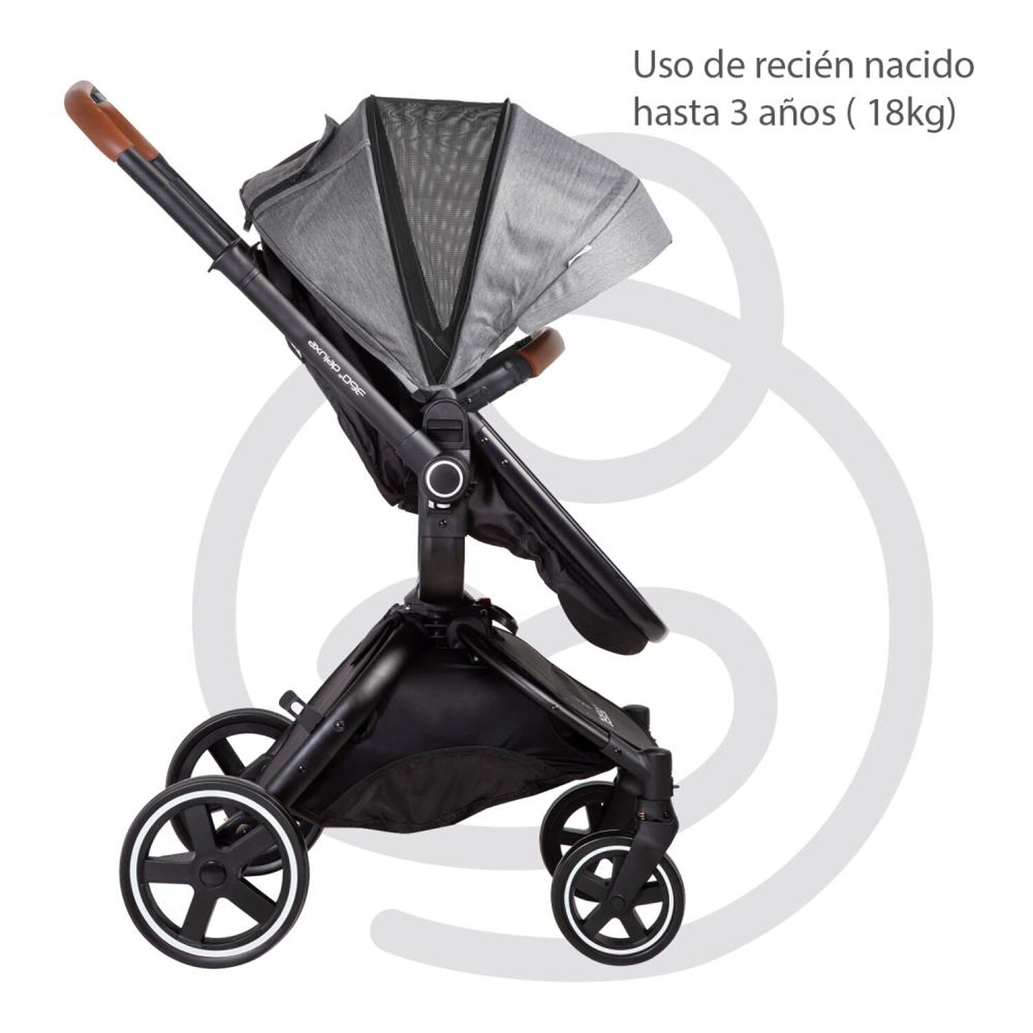 Coche Cuna Travel System Bebesit Deluxe 360&deg; Sx Gris image number 3.0