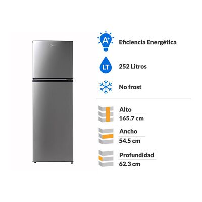 Refrigerador Top Freezer Midea MRFS-2700G333FW / No Frost / 252 Litros / A+