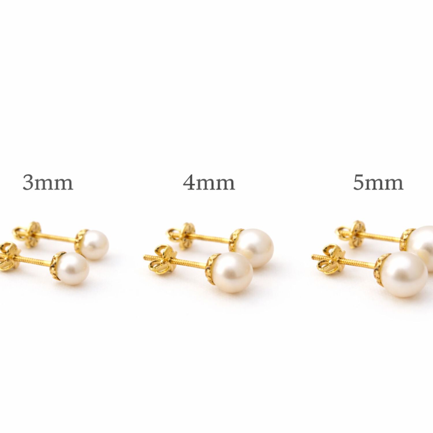 Aros Perla Cultivada Casquillo 5mm N3 Oro 18k Atornillados 1.40gr Mujer Elegantes image number 2.0