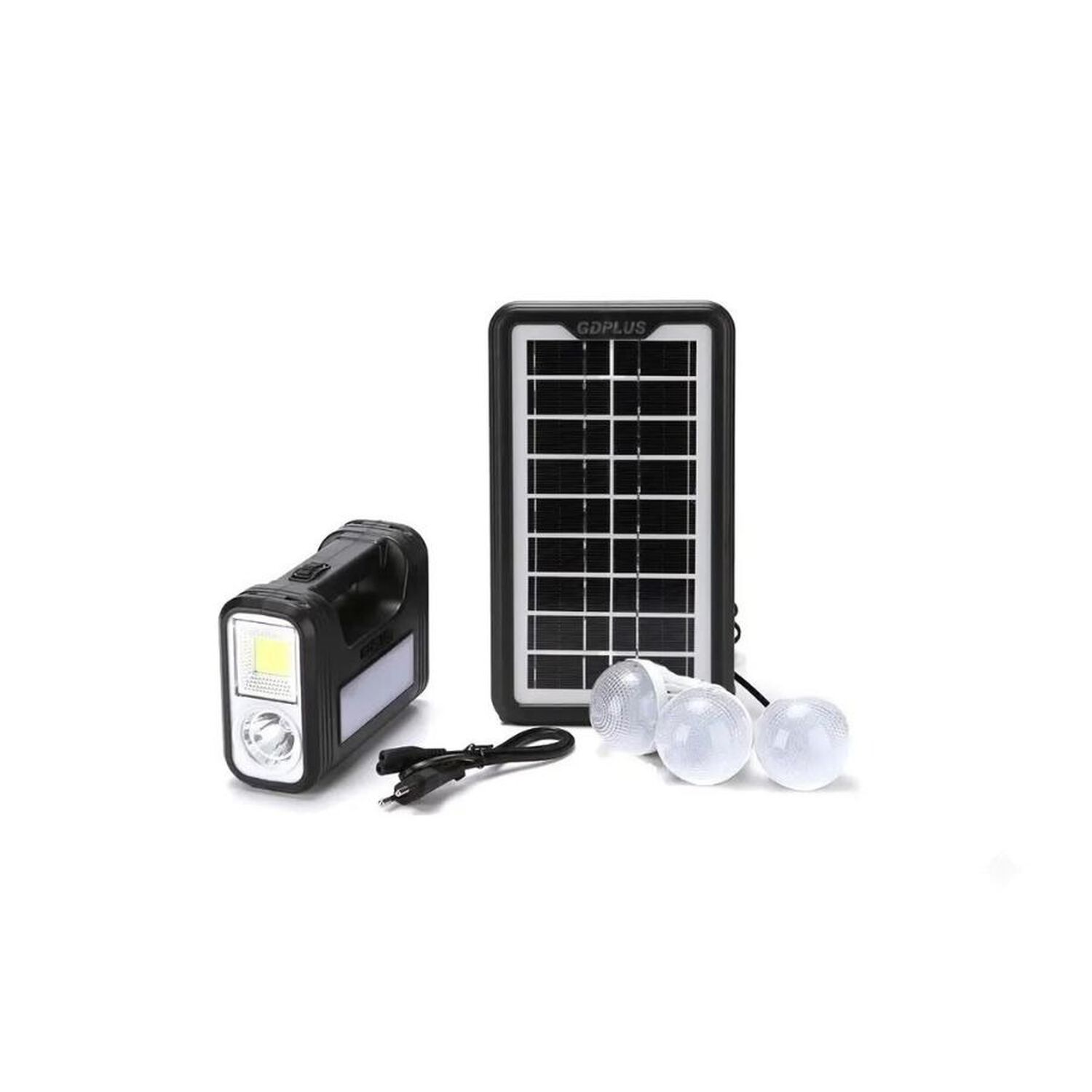 Kit Linterna Solar Camping Carga Celular 3 Ampolletas Led image number 1.0