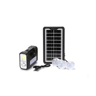 Kit Linterna Solar Camping Carga Celular 3 Ampolletas Led