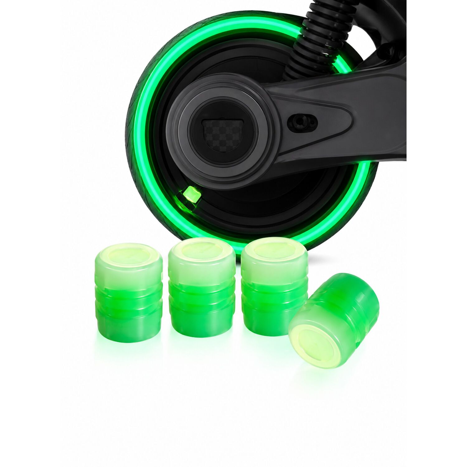 Tapas De V&aacute;lvulas Automovil Bici Scooter Moto Luminosas 4u image number 2.0