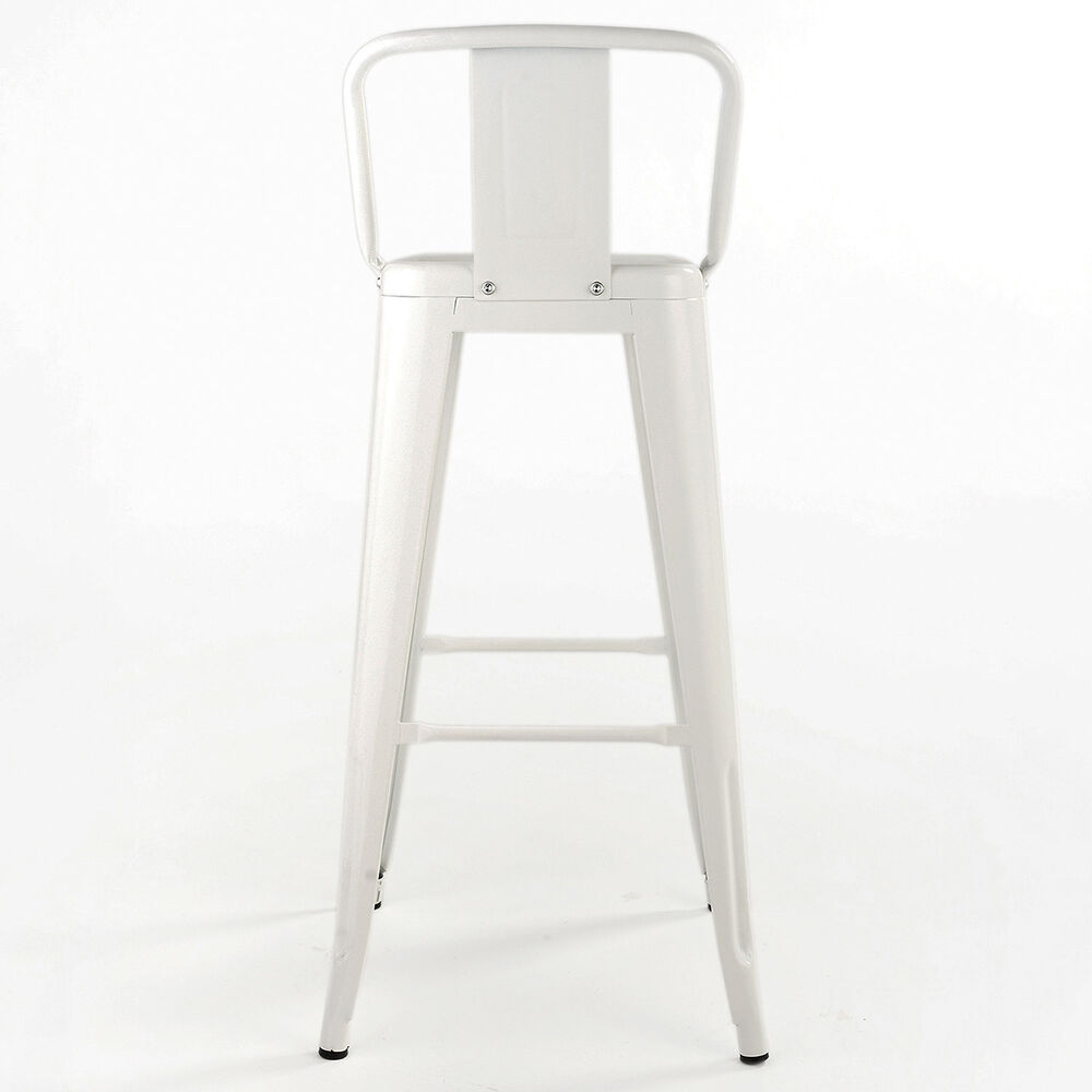 Pack 4 Piso Taburete Tolix Con Respaldo Blanco image number 3.0