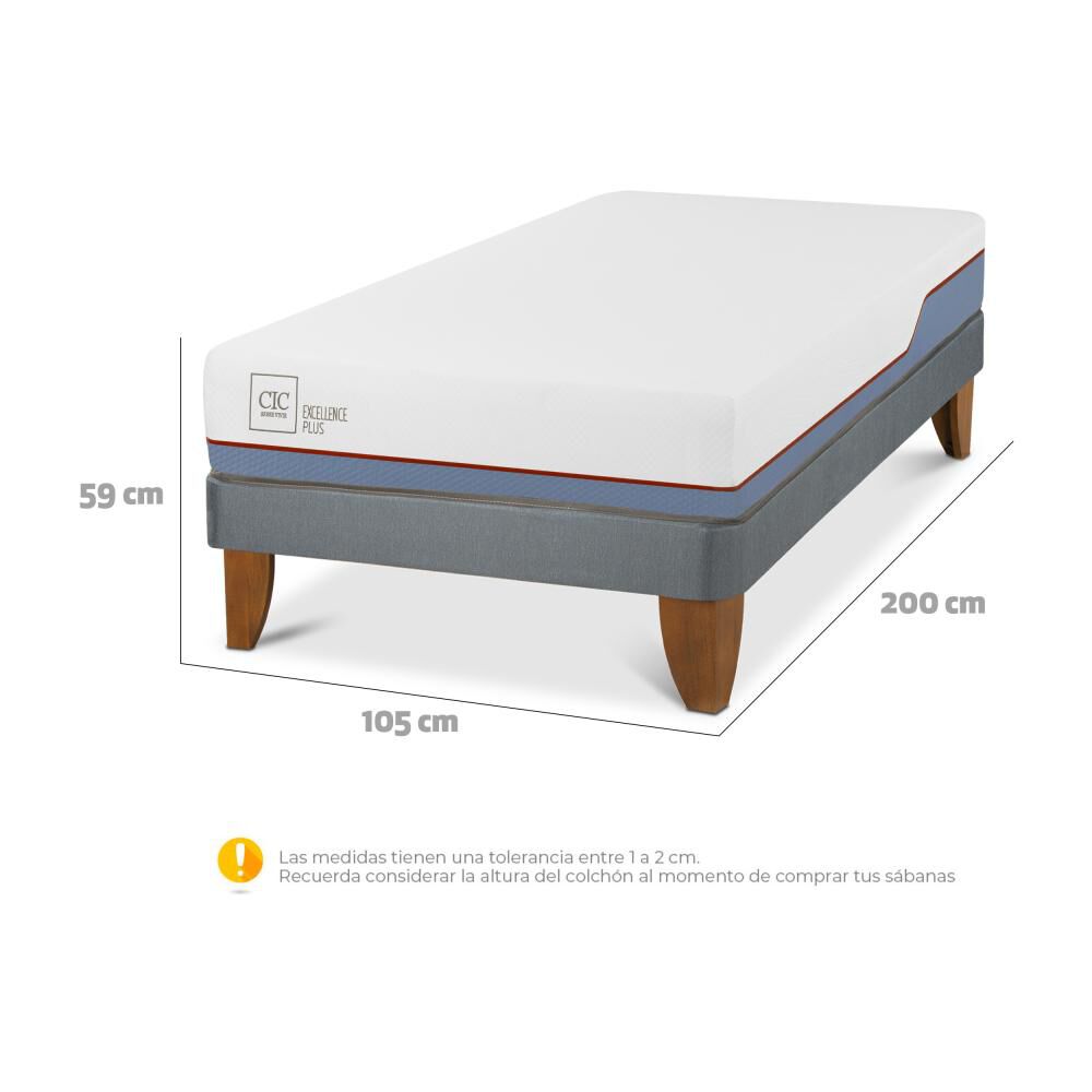 Cama Europea Cic Excellence Plus / 1.5 Plazas / Base Normal image number 2.0