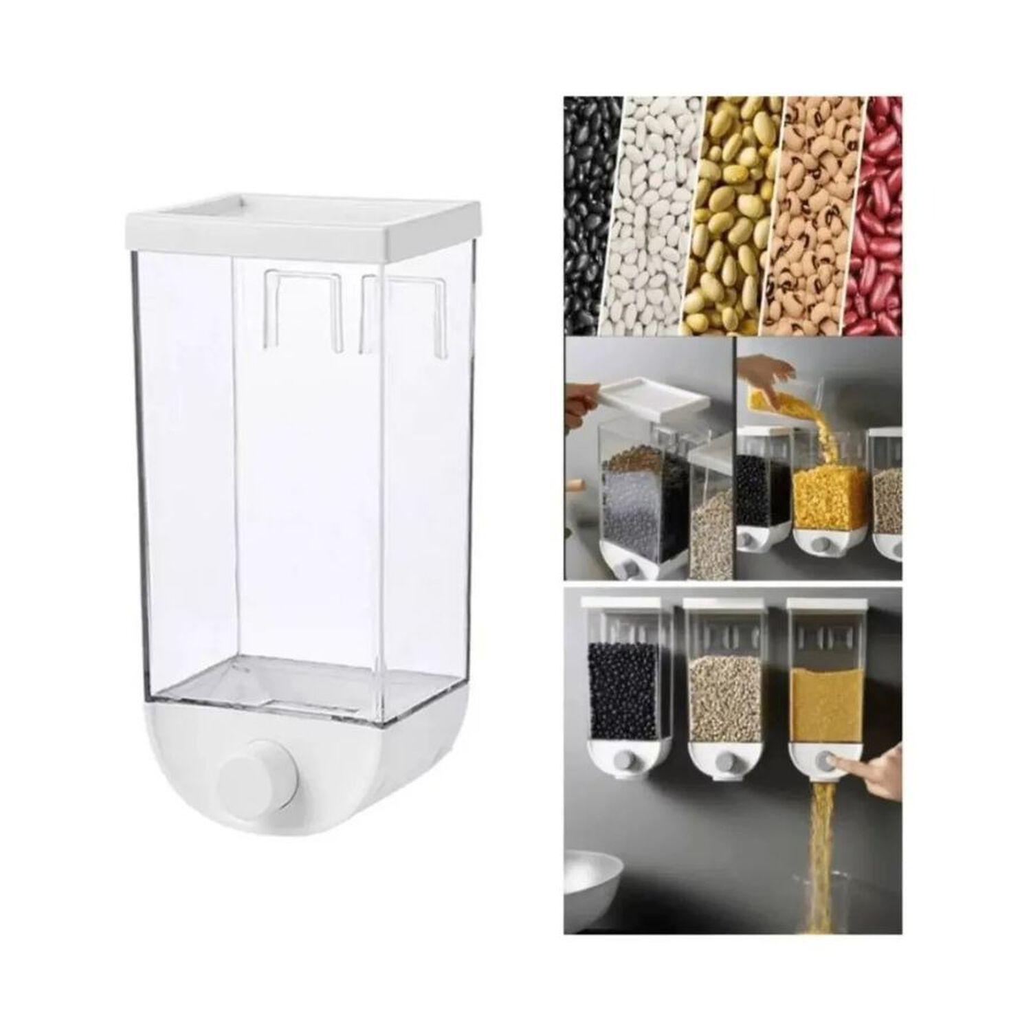 Dispensador De Alimentos De Pared Organizador De Cocina Blanco image number 1.0
