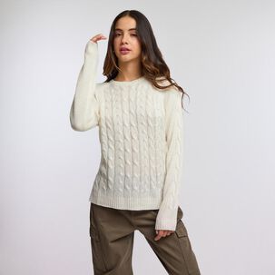 Sweater Trenzado Manga Larga Cuello Redondo Mujer Freedom