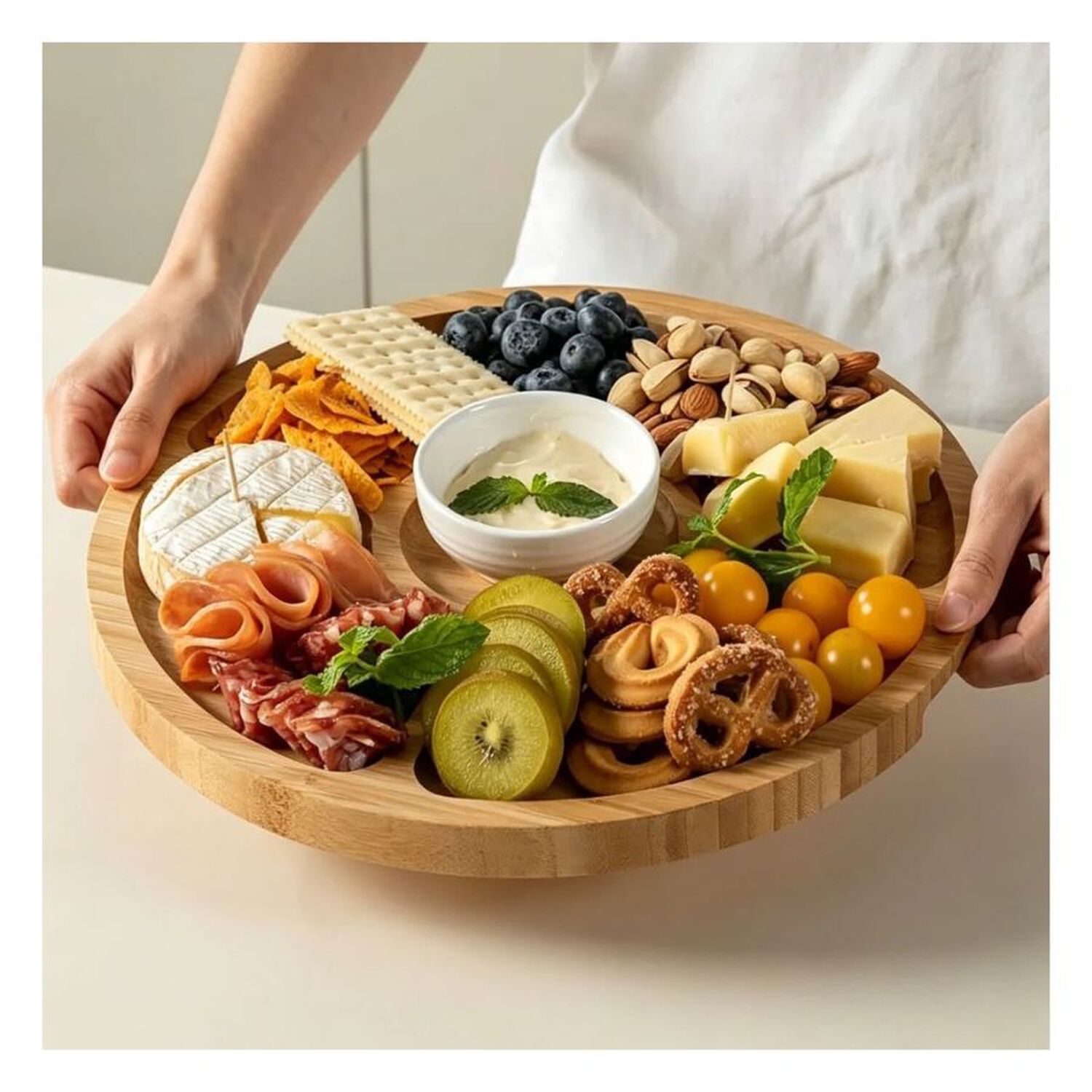 Organizador De Aperitivos Bamb&uacute; Con Tapa Desmontable image number 2.0