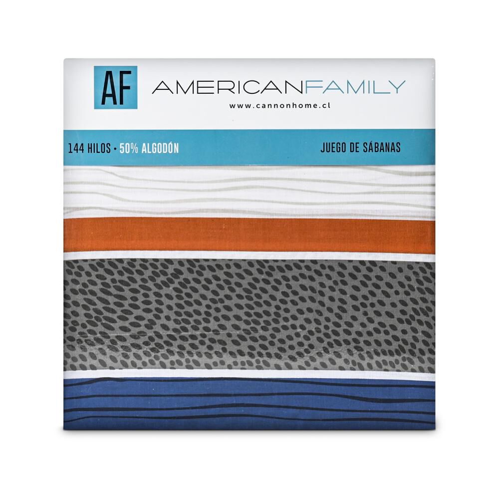 Juego De Sábanas American Family By Cannon Bluemist / 2 Plazas / 144 Hilos image number 3.0