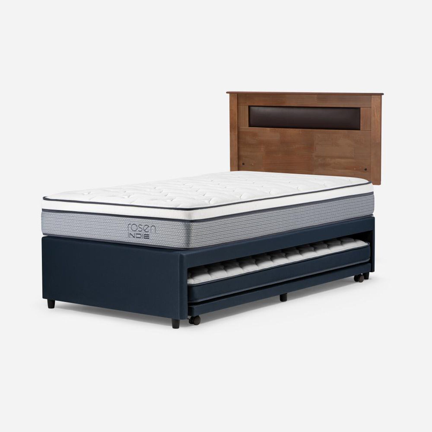 Cama Nido Rosen Indie / 1.5 Plazas / Base Normal + Respaldo Ferrara image number 2.0