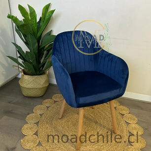 Sitial De Comedor Diamante Terciopelo Con Patas De Madera