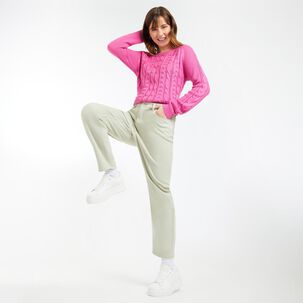 Sweater Trenzado Regular Cuello Redondo Mujer Freedom