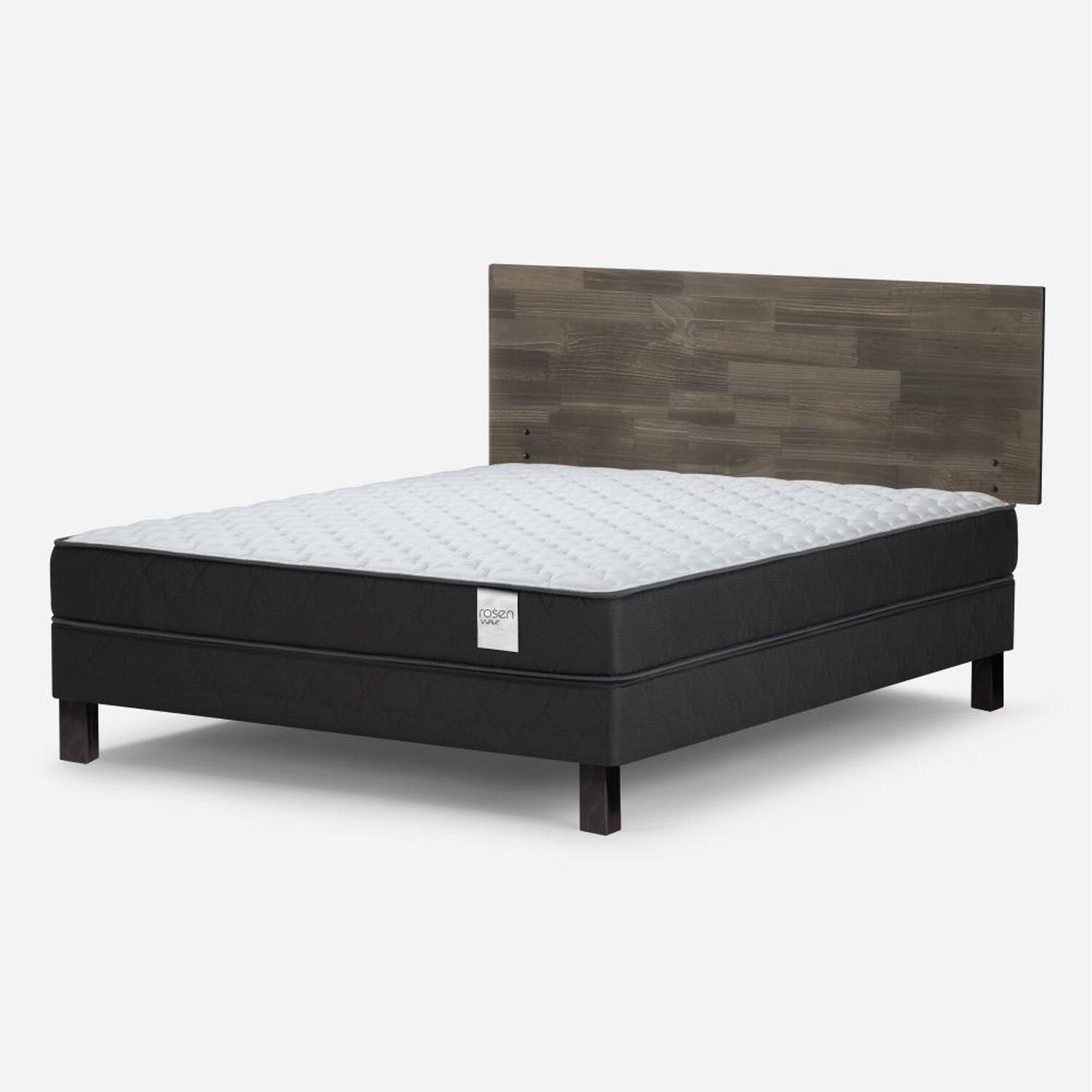 Cama Europea Rosen Wave / 2 Plazas / Base Normal + Respaldo Tabor Grafito image number 0.0