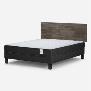 Cama Europea Rosen Wave / 2 Plazas / Base Normal + Respaldo Tabor Grafito