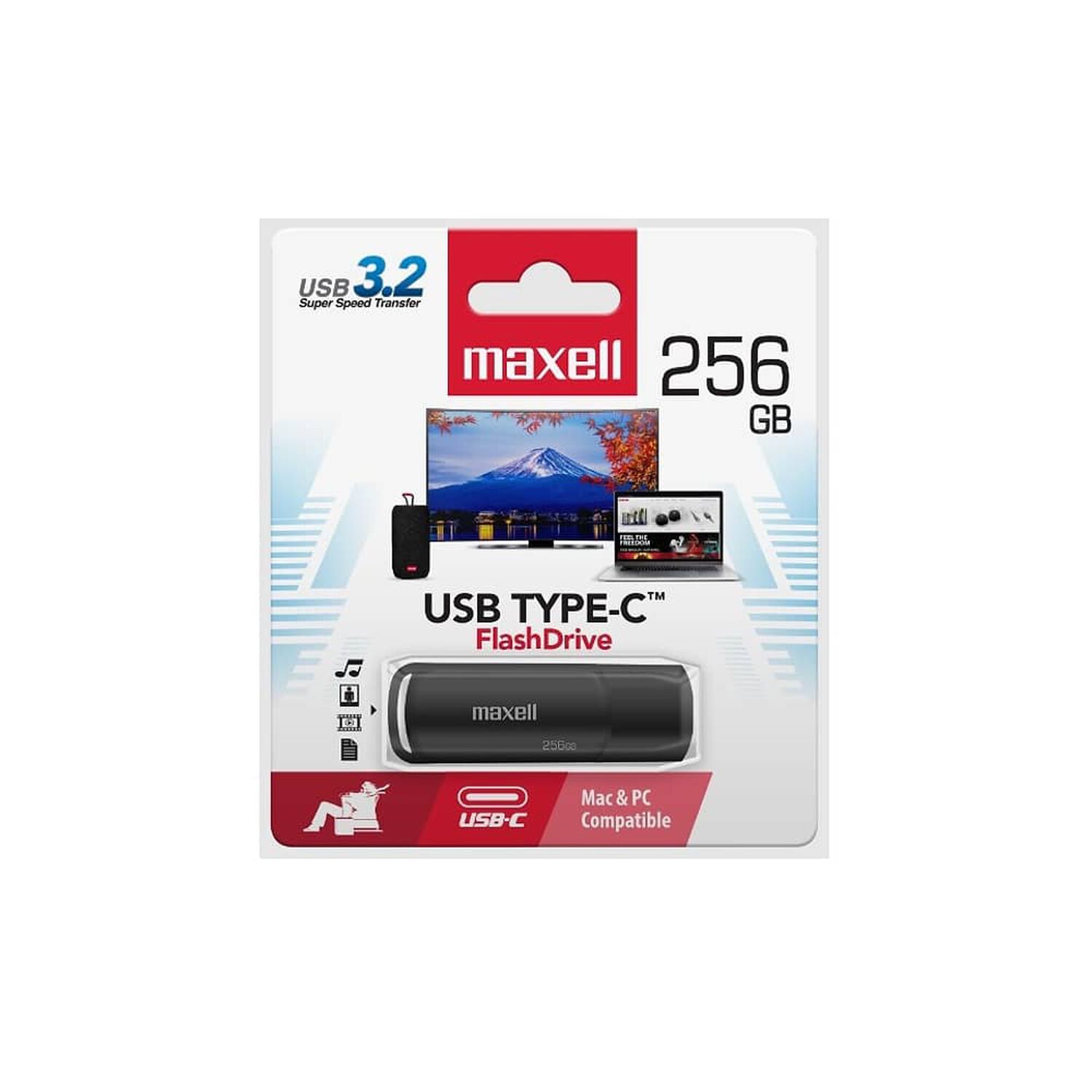 Pendrive Maxell Usb 3.2 Tipo C 256gb image number 0.0