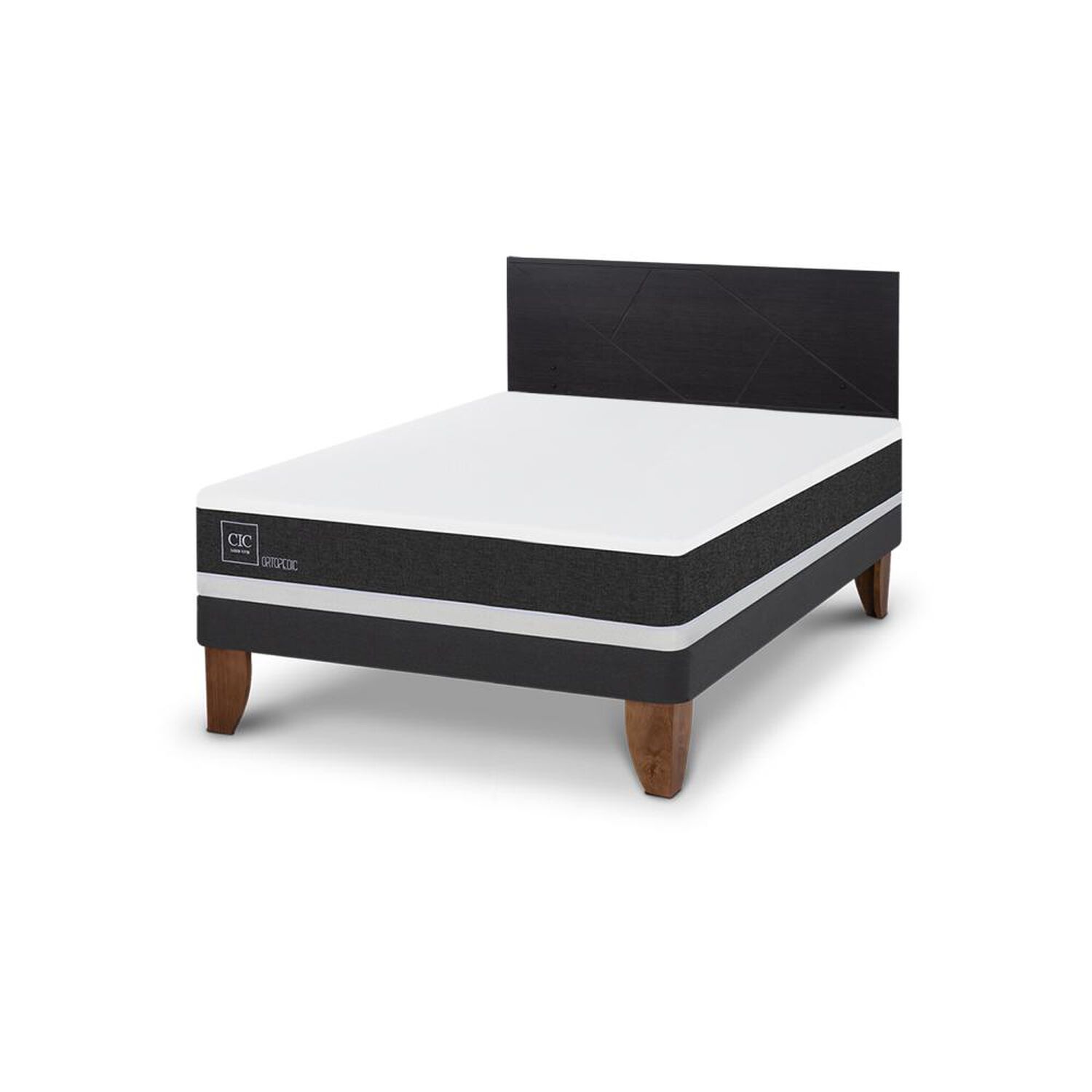 Cama Europea Cic Ortopedic / 2 Plazas / Base Normal + Respaldo image number 4.0