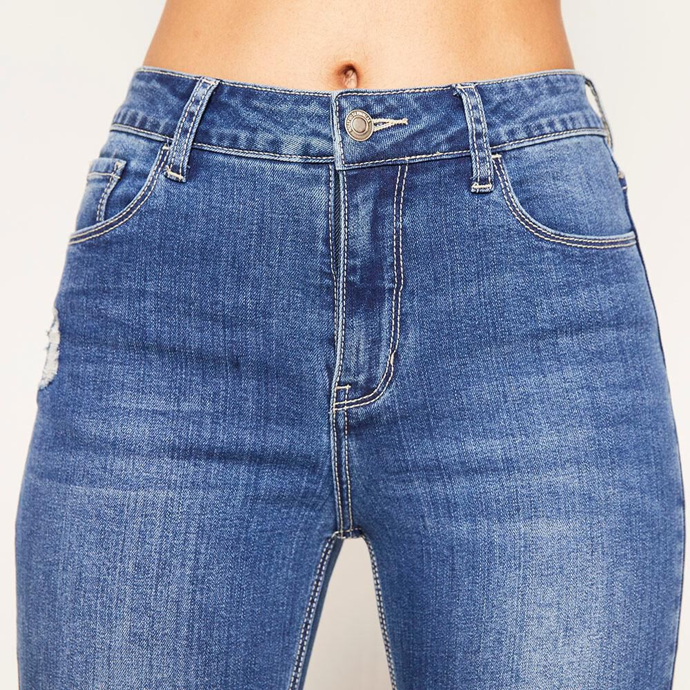 Jeans Tiro Alto Super Skinny Con Roturas Mujer Rolly Go image number 3.0